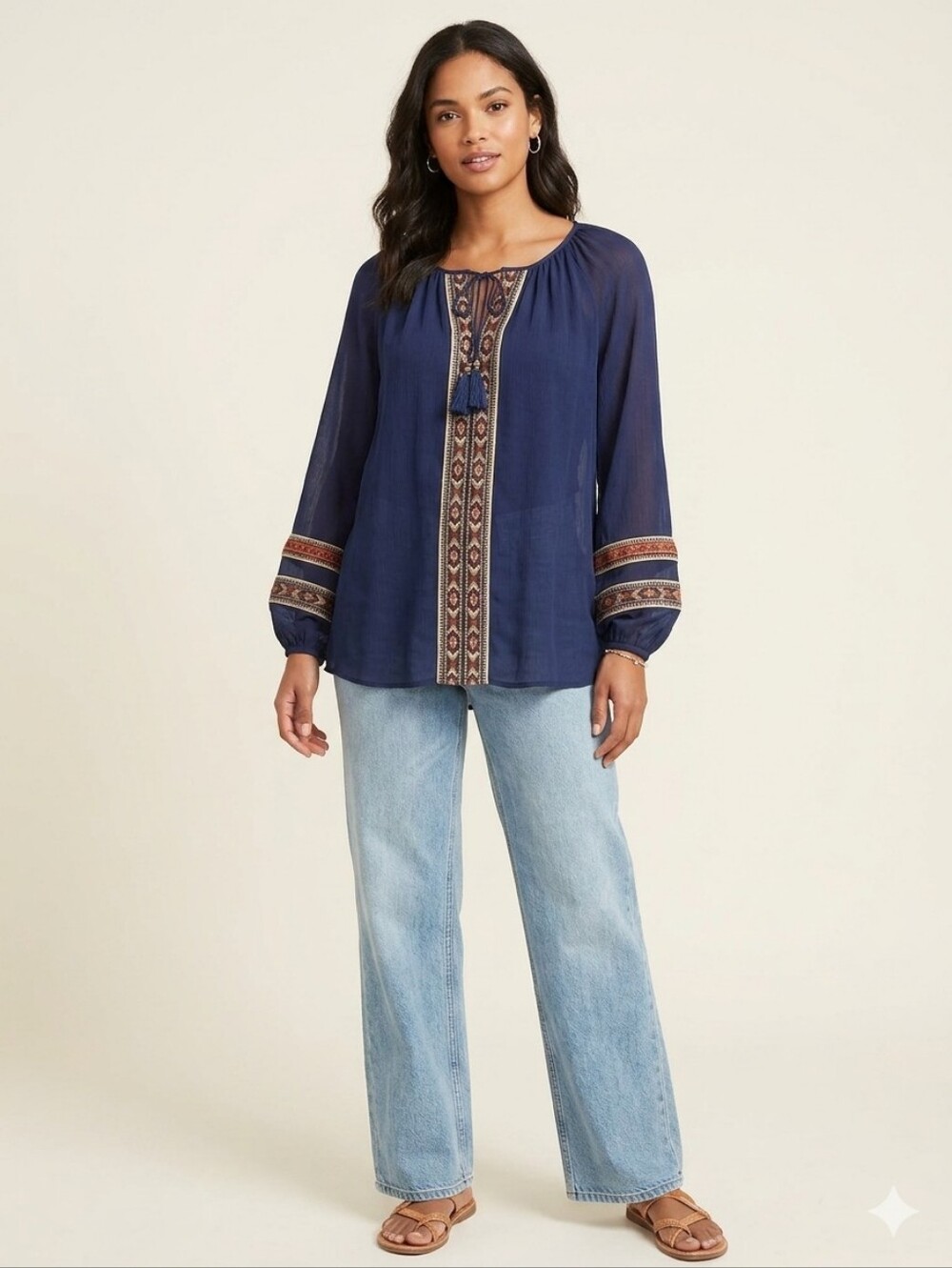 Chico's Peasant Bohemian Blouse